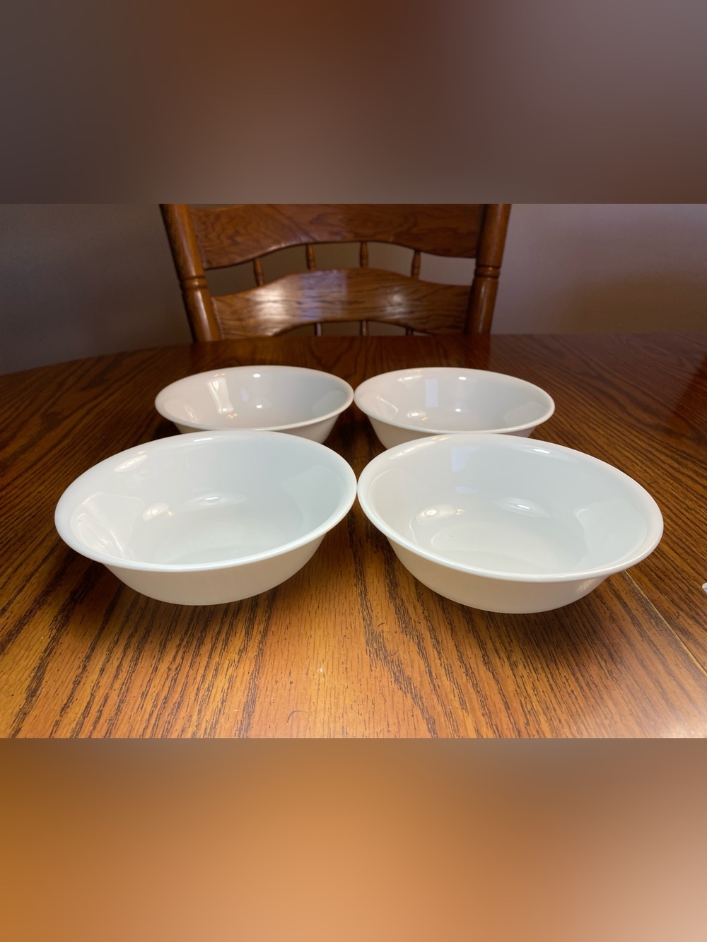 4 Corelle Winter Frost White Soup Cereal Bowls